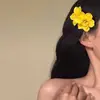Atmósfera de Deseo Puro Doble Flor de Orquídea Tailandesa Pasador Estilo Vacaciones de Viaje Pinza para Flequillo Pinza Lateral Flor para Cabeza Fotografía Accesorio para el Cabello