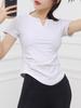 2025 Verano Top Deportivo Fitness Ajustado Sexy Cuello en V Manga Corta Ropa para Correr Fitness Secado Rápido Camiseta de Yoga