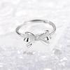 Anillo de Lazo de Plata de Ley 925 Coreano de Verano Nicho para Mujeres, Versátil y que No se Desvanece Ins Joyería de Anillo Abierto