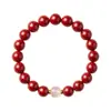 Pulsera de Cinabrio Crudo con Arena de Cristal Translúcido, Círculo Único con Cuentas de Jade, Pulsera Unisex, Regalo de Joyería de Año de Nacimiento al por Mayor