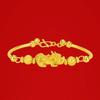 Pulsera Creativa de Cuentas de Bola Creciente Pixiu Pulsera 3D Chapada en Oro Duro Pulsera de Moda con Cuentas Giratorias Novedosa Pulsera Pixiu