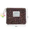Cartera de Monedas Estampado de Leopardo Bolsa de Almacenamiento Multifuncional Portafolletos de Monedas y Labiales de Gama Alta Bolsa Portátil Bolsa de Almacenamiento