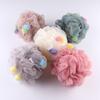 Fábrica direta grande bola de banho 50g flor de banho super macia menina coração de banho flor amor esponja banho de bola banho de pano por atacado