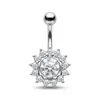 Anéis de Umbigo Coloridos Novos Europeus e Americanos Transfronteiriços Aliexpress Wish Aço Inoxidável Piercing de Umbigo Doce e Cool Joias Corporais