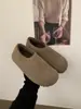 Versión de Piel de Vaca~Zapatos Slip-On Retro de Suela Gruesa para Mujer Estilo Perezoso Birkenstock Otoño e Invierno 2025 Zapatos Individuales Forrados de Lana Zapatos Peludos