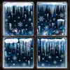 Decoraciones navideñas, nieve y hielo cálidos de invierno, renos, pegatinas de vidrio de Santa Claus, muñeco de nieve, pegatinas electrostáticas de árbol de Navidad