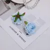 Flor Artificial Perla Cabeza de Flor Rosa Flor de Seda Caja de Regalo Decoración Adornos para Pastel Material Floral Salón de Bodas Decoración Suave Flor Falsa Floral