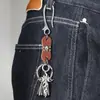 Colgante de Calavera y Cruz de Aleación Simple Llavero de Coche para Hombre Estilo Retro Cuero Versátil Accesorio de Bolso