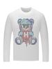 Camiseta de Manga Larga para Hombre Nueva Otoño e Invierno 2026, Atuendo Elegante de Otoño, Capa Base de Algodón Modal de Peso Pesado con Pedrería
