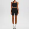 Nuevo Conjunto de Yoga Sensation de Piel Espalda Cruzada Shorts de Fitness de Cintura Alta Set Deportivo Fitness Running para Mujer