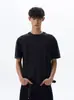 Camiseta de Manga Curta Masculina Tendência Verão Solta Manga Três Quartos 2024 Nova Celebridade da Internet Tendência Ins Simples Top de Malha