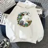[Entrega em uma peça] Suprimento europeu e americano moletom engraçado de desenho animado anime japonês moletom feminino com capuz flanelado espessado