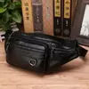 Riñonera Transfronteriza para Hombre Piel Genuina Vacuno Bolso Multifuncional para Hombre Deportivo Forma de Empanadilla Riñonera para Teléfono Móvil Efectivo Gran Capacidad Bolso Nuevo