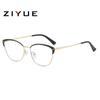 Gafas de ojo de gato de moda para comercio exterior, espejo plano, para mujer, se pueden equipar con graduación, gafas sencillas antirreflejo de luz azul, montura de gafas de tendencia antirradiación