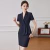 Traje Profesional de Alta Gama para Mujer, Verano Delgado Manga Corta Elegante Estilo Diosa Ropa de Trabajo para Recepción de Hotel/Joyería