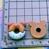 Desenho Animado Animal Rosquinha Coelho Rato Gato Comida Brincadeira Série Grampo Linha do Cabelo Adesivo de Geladeira Acessórios de Resina DIY