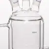 Reactor de Vidrio con Camisa de Doble Pared con Uno, Tres o Cuatro Puertos, Matraz de Reacción Engrosado 50/100/250ml