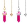 AliExpress alta venda pedra de energia colorida coluna hexagonal de ponta dupla pêndulo espiritual meditação joia de cristal natural atacado