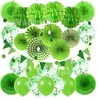 Janela Transfronteiriça Conjunto de Flores de Leque de Papel Colorido Bola de Favo de Mel Bandeira de Aniversário Decoração de Festa Arranjo de Corda de Papel Triangular