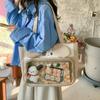 Conejo de Dibujos Animados Bolsa de Dolor para Comida Pequeña Bolso de Mano Transparente de Gran Capacidad Bolso Tote de Felpa Secundario Bolsa General para Estudiantes