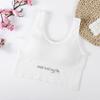 Chaleco deportivo de verano para mujer, nuevo, ajustado, de algodón, con letras de moda y almohadilla para el pecho.