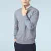 Outono Inverno Novo Suéter Casual Masculino Gola Redonda Solto Tamanho Plus Cor Sólida Manga Longa Tricô Camada Interna