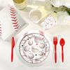 Mm195 Serie de Pelotas Deportivas de Béisbol Banner de Fiesta Festival Fiesta Juego para 8 Personas Set de 4 Piezas Plato de Papel Vaso de Papel