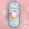 Estuche de Papelería de Dibujos Animados con Doble Cremallera de PU Bolsa Grande para Lápices de Estudiante Bolsa de Almacenamiento para Cosméticos Kurumi Blanco