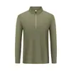 Camisa POLO de Otoño con Cuello Alto, Cremallera, Manga Larga, Logo Personalizado, Lisa, Media Cremallera, Solapa, Lyocell, Camiseta Larga, Bordado