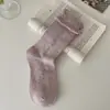 Boca de burbuja capullo de flor lazo flor pequeña calcetines mujer primavera otoño sin costuras calcetines de media pantorrilla ins de moda estilo japonés calcetines holgados moda