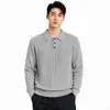 Camisa Polo de Malha Trançada Masculina Transfronteiriça Masculina Outono/Inverno Novo Estilo 2026 Casual de Negócios Manga Longa Top Masculino