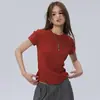 Han Yi Qi 2025 Ajuste Delgado Estilo Retro Americano Cuello Redondo Color Sólido Manga Corta Camiseta Casual Versátil