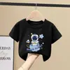 2124 # Ropa Infantil Camisetas de Manga Corta para Niños 2025 Nuevo Mediano y Grande Ropa Infantil Algodón Puro Camisetas Finas de Verano para Niños