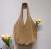 Novas Bolsas Transfronteiriças, Bolsas Tote de Grande Capacidade, Bolsas de Palha Trançada, Bolsas de Ombro Tricotadas Listradas Tendência, Bolsas Grandes de Axila para Mulheres, Bolsas de Tricô
