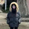 Marca Trendy Americana Chaqueta Esponjosa con Capucha y Cuello de Piel para Hombres y Mujeres en Otoño e Invierno Cálida y Versátil Deportiva High Street Chaqueta de Pan para Parejas