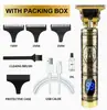 Cortador de Cabelo T9 Transfronteiriço Cortador Elétrico para Cabeça Raspada Elétrico Elétrico Elétrico Cortador de Cabelo Cabeça de Óleo Marca de Escultura Barbeador Recarregável