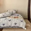 Nuevo Juego de Cuatro Piezas de Terciopelo de Leche, Cubre Edredón de Felpa de Terciopelo Coral Francés Retro, Juego de Cama de Invierno de Lana de Tres Piezas