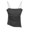 Primavera y Verano 2025 Cuello Adelgazante Modal Adelgazante Plisado Abertura con Almohadilla en el Pecho Tirantes Chaleco Básico para Mujer