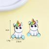 Parche acrílico de dibujos animados de unicornio corazón de niña llavero lindo colgante diy accesorios para pinza de pelo de niños venta al por mayor