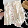 Pijamas Infantis Novos 2025 Primavera e Outono Meninas Algodão Nuvem Mangas Compridas Infantil Médio e Grande Outono Meninas Princesa Roupa de Casa