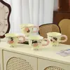 Caneca de Café da Manhã de Menina de Desenho Animado com Coração e Alça de Contas Taça de Vidro Caneca Cerâmica de Escritório Caneca Vermelha Caneca de Alto Valor Estrela