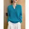 Moda Balcão Tamanho Plus Outono Inicial Novo Estilo Gentil Chique Versátil Casual Redutor de Idade Malha de Manga Longa