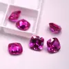Piedra Suelta de Corindón Cuadrado Facetado Natural 3 # Rojo Rosa Rubí Imitación Turmalina Rosa Forma de Almohada Piedra para Accesorios de Joyería