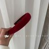 Banda para el cabello con esponja de terciopelo rojo vino blanco retro francés, accesorios para el cabello de otoño e invierno de estilo occidental suave para Año Nuevo.