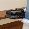 Zapatos de noche suaves estilo hada estilo francés, zapatos de mujer, primavera 2025, nuevos zapatos Mary Jane de malla transpirable con punta cuadrada.