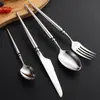 Cuchillo, Tenedor y Cuchara de Acero Inoxidable 304 Juego de Vajilla Cuchara y Tenedor de Gama Alta Cuchillo, Tenedor y Cuchara para Filete de Hotel Europeo Legendario Comida Occidental