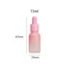 Frasco spray de emulsão portátil 5-100 ml rosa degradê frasco de óleo essencial solução estoque reempacotamento conta-gotas com cabeça de borracha
