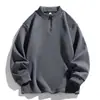 Em Estoque Compra em Grupo Atacado Popular Moletom Cor Sólida de Lã Masculino Outono e Inverno Novo Grosso Solto Esportivo Top de Lã
