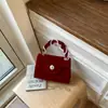 Bolso Pequeño Cuadrado Rojo Vintage con un Toque de Lujo, Bolso de Mano y Bolso Cruzado de Estilo Nuevo, Bolso de Boda para Mujer, Bolso de Novia, Adecuado para el Uso Diario