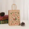 Bolsa de Presente de Natal Amazon Transfronteiriça Bolsa de Mão Acompanhante para Véspera de Natal Embalagem de Frutas Ping An Saco de Papel Kraft